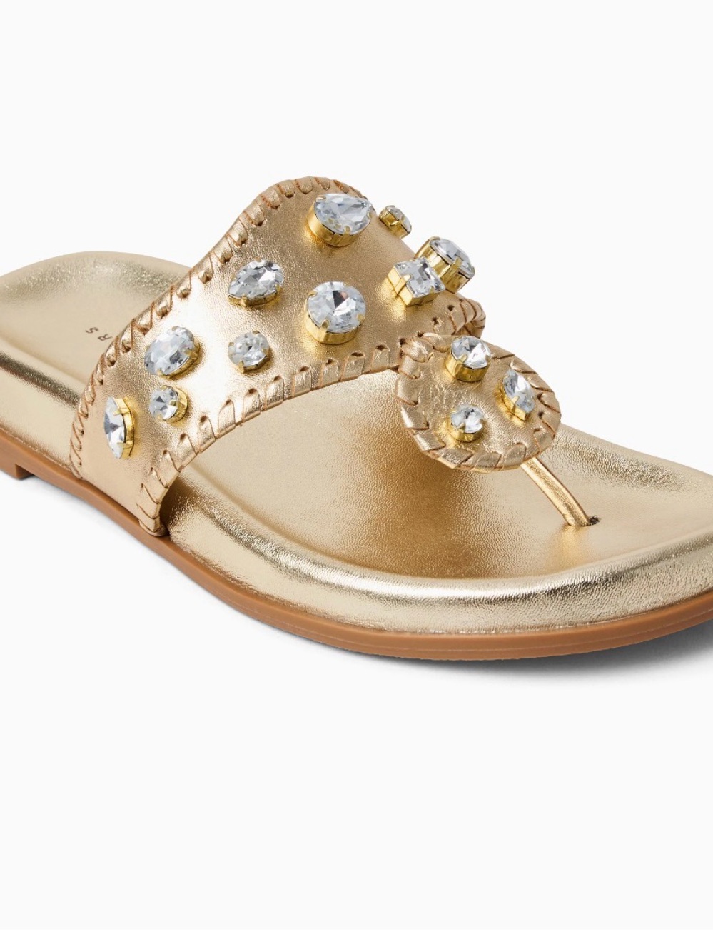 Jack Rogers Gold Jeweled Slide Sandals - Picture 2 of 2